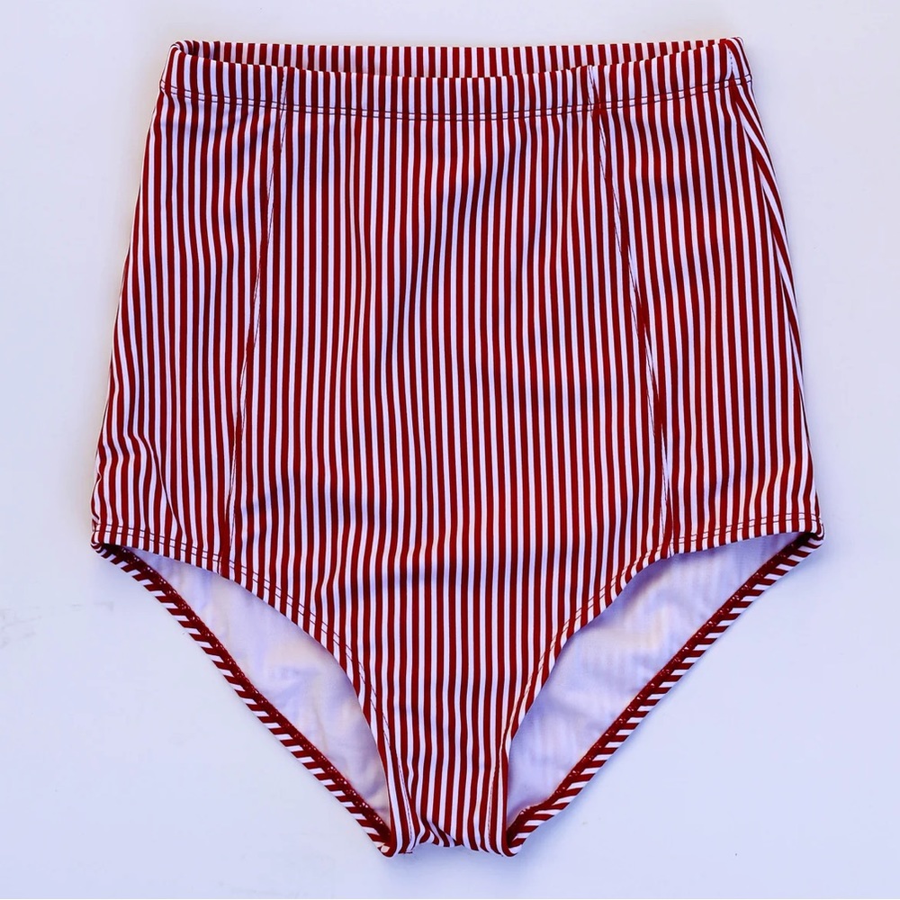 coral reef red and white striped bottoms